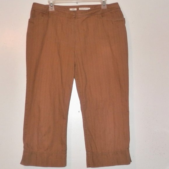 J Jill 16 Camel Fawn Genuine Fit Capris Pants H421 - Picture 3 of 8